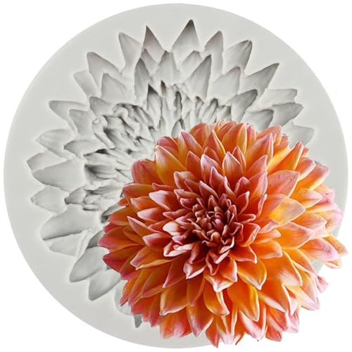MINFEIDMS Dahlia Fondant Molds Chrysanthemum Flower Silicone Mold