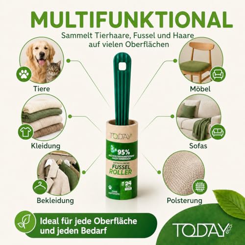 Today Eco – Fusselroller Set, 16 Rollen, 2 Griffe und Hülle – Ansicht 5