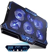KEYNICE ノートパソコン冷却パッド 冷却ファン 冷却台 6つ冷却ファン LEDディスプレイ搭載 温度/ファン速度表示 ノートPCクーラー pc冷却スタンド 2つUSBポート 静音 滑り止め...
