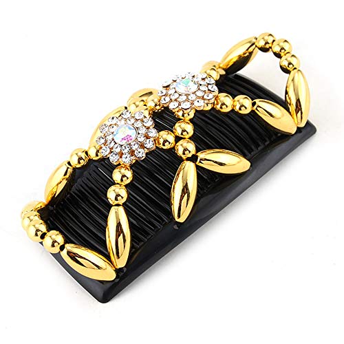 Kitchen-dream Magic Beads Hair Comb 3pcs Magic Elastic Hair Combs Double Clips Hair Holder Stretch Double Side Combs Clips for Women Girls Hair Accessory DIY Hair Styling Tool - Image 4