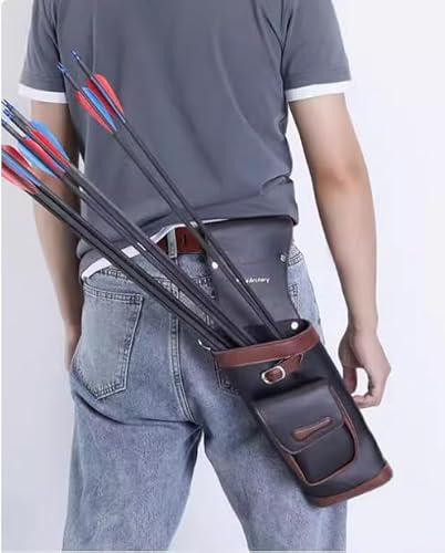 Poearcus Archery Hip Arrow Quiver Arrow Bag Leather Layered Hip Arrow Pouch Suit for Hunting and Target Shooting - Image 5