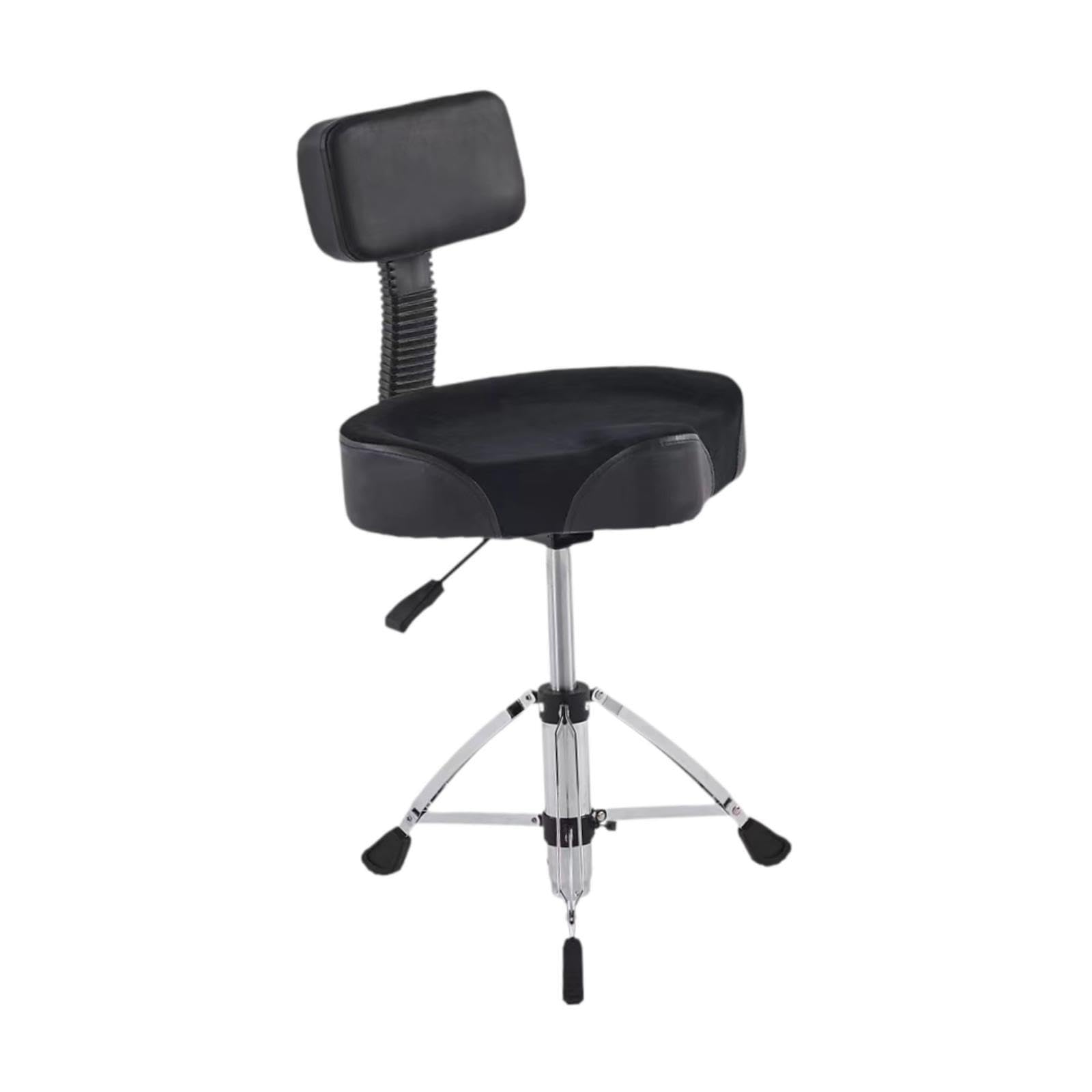 Asiento de batería portátil acolchado con patas antideslizantes, cómodo y resistente taburete hidráulico para bateristas adultos. Asiento acolchado portátil con patas antideslizantes.