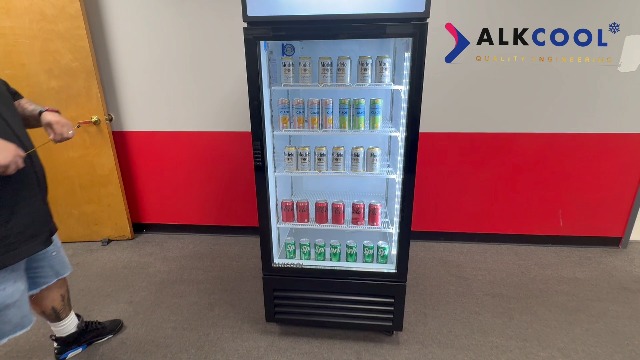 Image of Commercial Flower Beverage Refrigerator Floral Display Fridge,Glass Door Drink Cooler with LED Light Adjustable Shelves,ETL Sanitation,Wheels Included,16.5Cu Ft,68.9''High