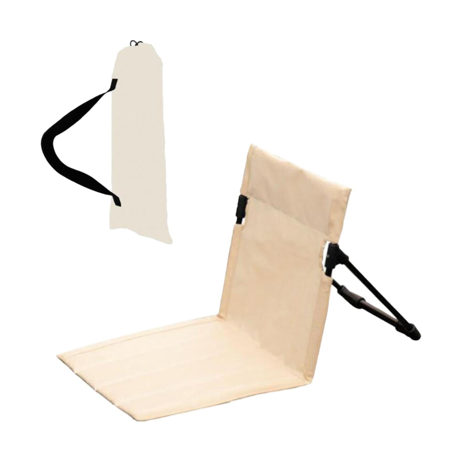 MagiDeal Coussin de Siège de Plage, Coussin de Chaise Pliante avec Sac de Transport, Chaise de Sol Polyvalente avec Support Dorsal pour Jardin, Sable, Kaki