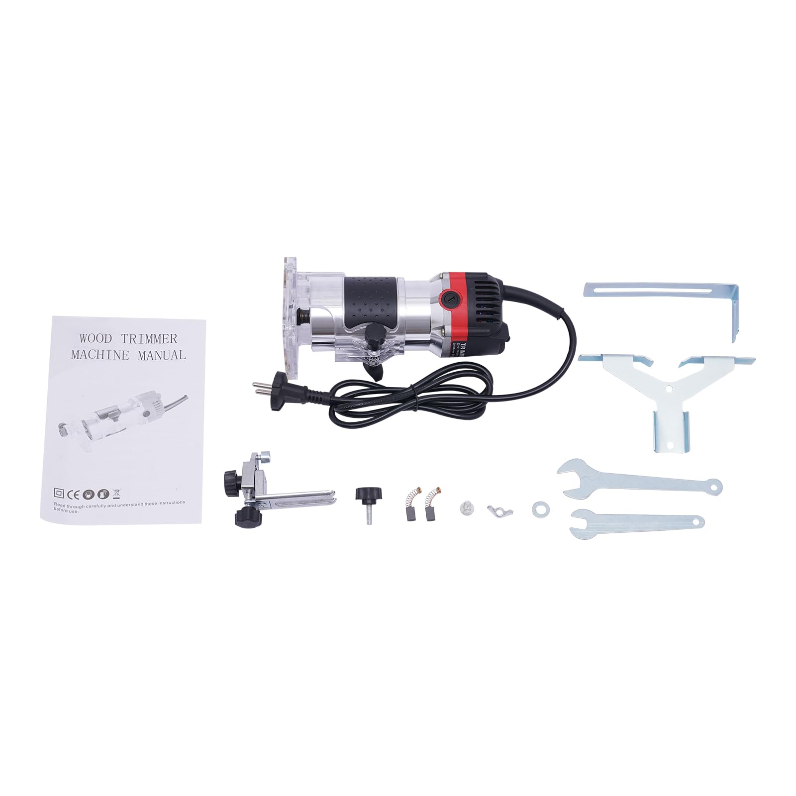 Fresa elettrica con una sola mano, fresa a mano, fresatrice a mano, fresatrice da 1/4", fresatrice da 800 W, fresatrice elettrica per legno da 6,35 mm, per lavorazione del legno, lavorazione