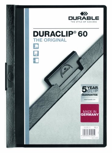 Durable Klemmmappe A4 (Duraclip Original 60, Hartfolie, bis 60...