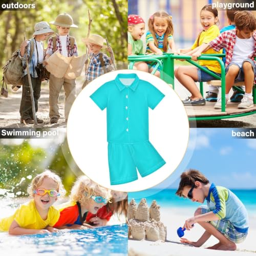 Image of 3T Toddler Boy Shorts Set Black Hawaiian Button Down Shirts Summer Outfits for Little Boy