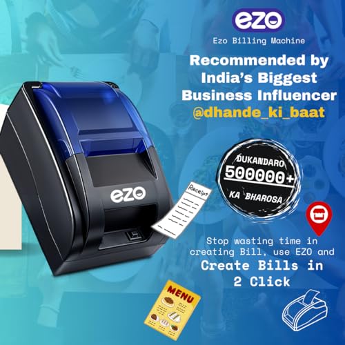 Image of EZO 58MM 2inch Thermal Billing Machine | USB Thermal Receipt Printer with 5 Rolls & Software Subscription (USB + 3 Months Software Subscription)