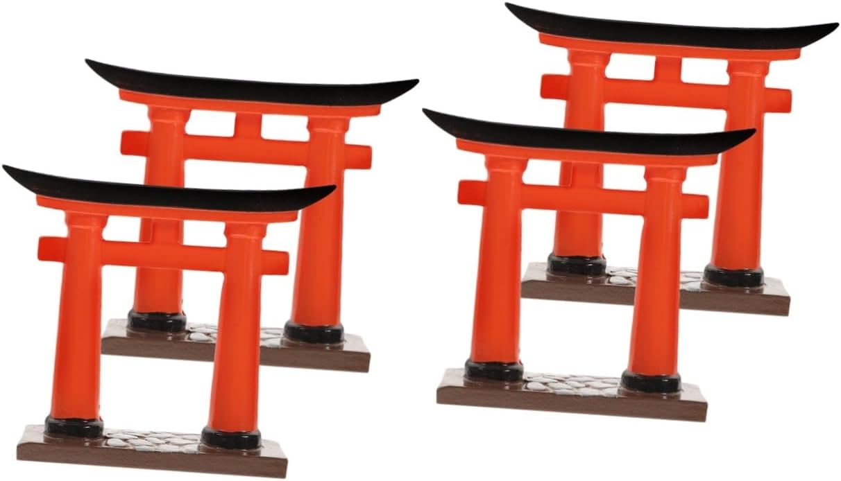 BESPORTBLE 4pcs Japanese Mini Gate Model Craft Zen Garden Decor for Outdoor Indoor