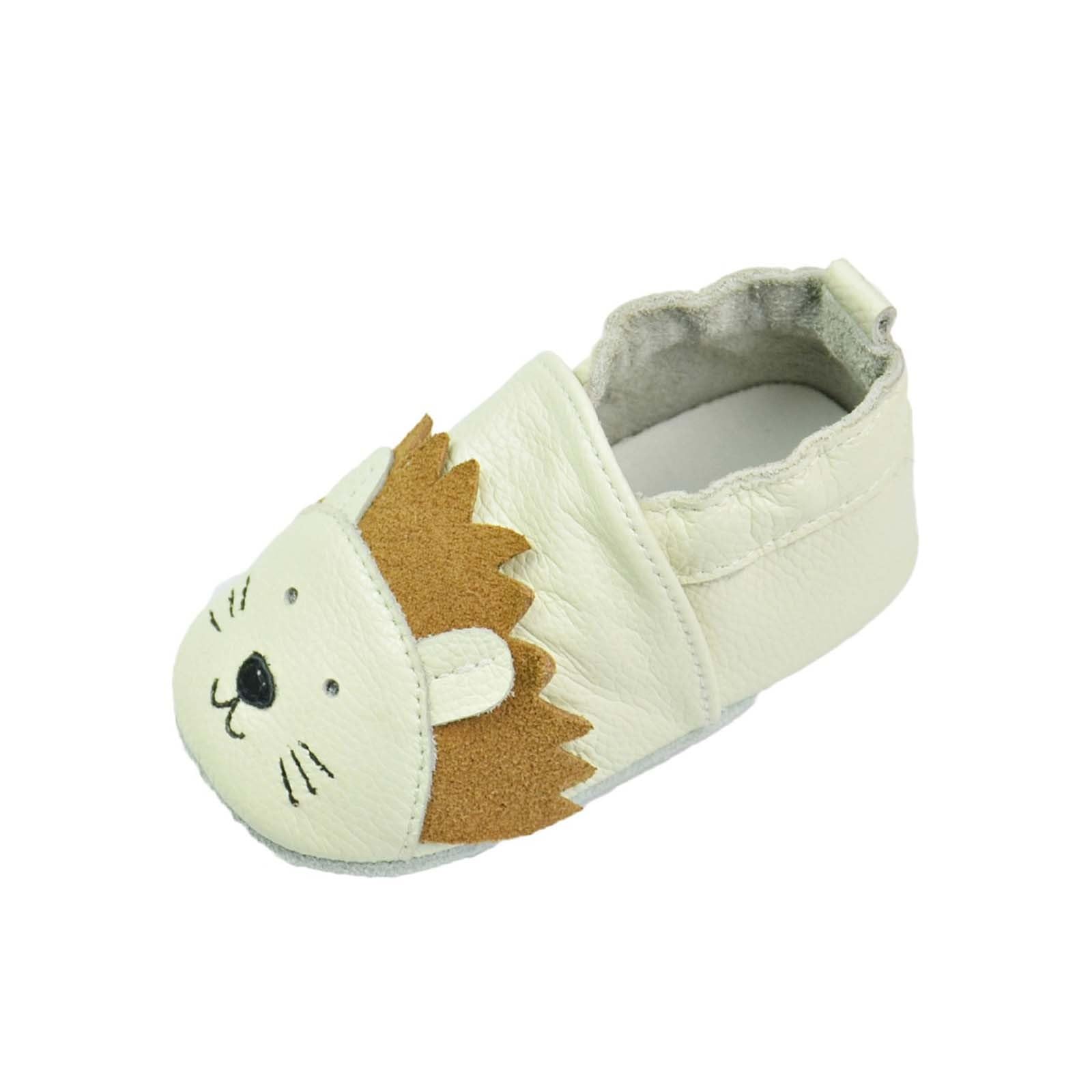 RNTOP Baby Leather Shoes Infant Girls Boys Non Slip Soft Shoes Toddler Soft Sole Christmas Shoes Slippers First Walking Shoes (Beige, 3-6 Months)