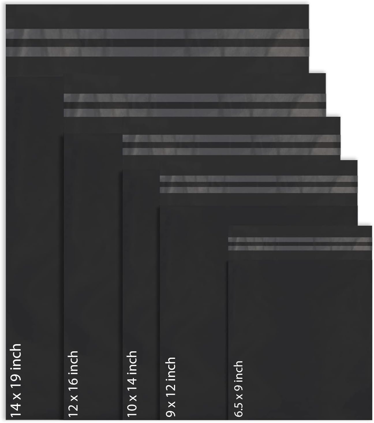 Red Ember50 Mixed Mailing Poly Postal Self Seal Bags 5 Sizes 10 from Each Small to Large Mailing Bags Postage Packaging Assorted Mailers Posting Shipping Post Parcels Package Bags (Black)