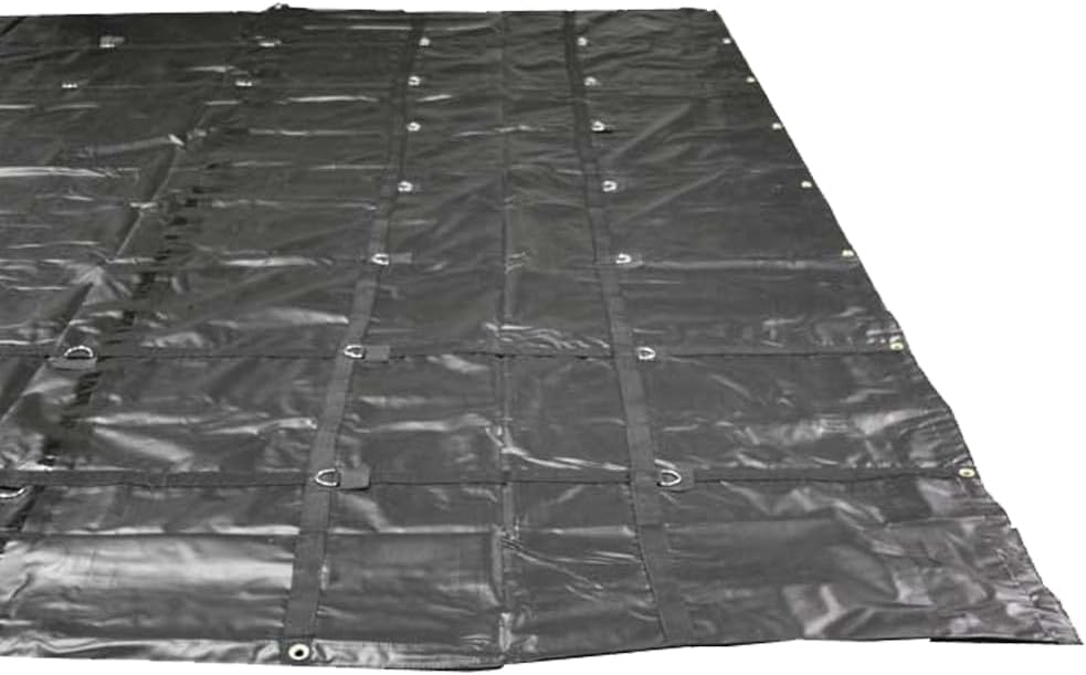 Mytee Products 2 Pack 16' x 27' Flatbed Truck 18 Oz Steel Tarp with 4 FT Drop - Black Heavy Duty Vinyl Waterproof Tarp for Trailers to Protect Cargo from Wind, Rain, Snow and Sun