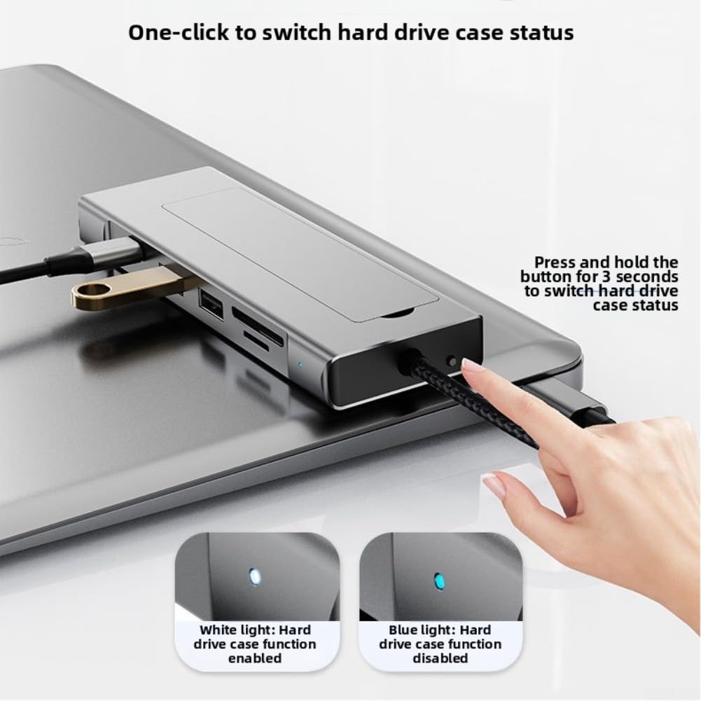 Hub USB C M.2 SSD Enclosure 10Gbps ad alta velocità trasferimento dati adattatore multiporta in alluminio con Ethernet per doppio display
