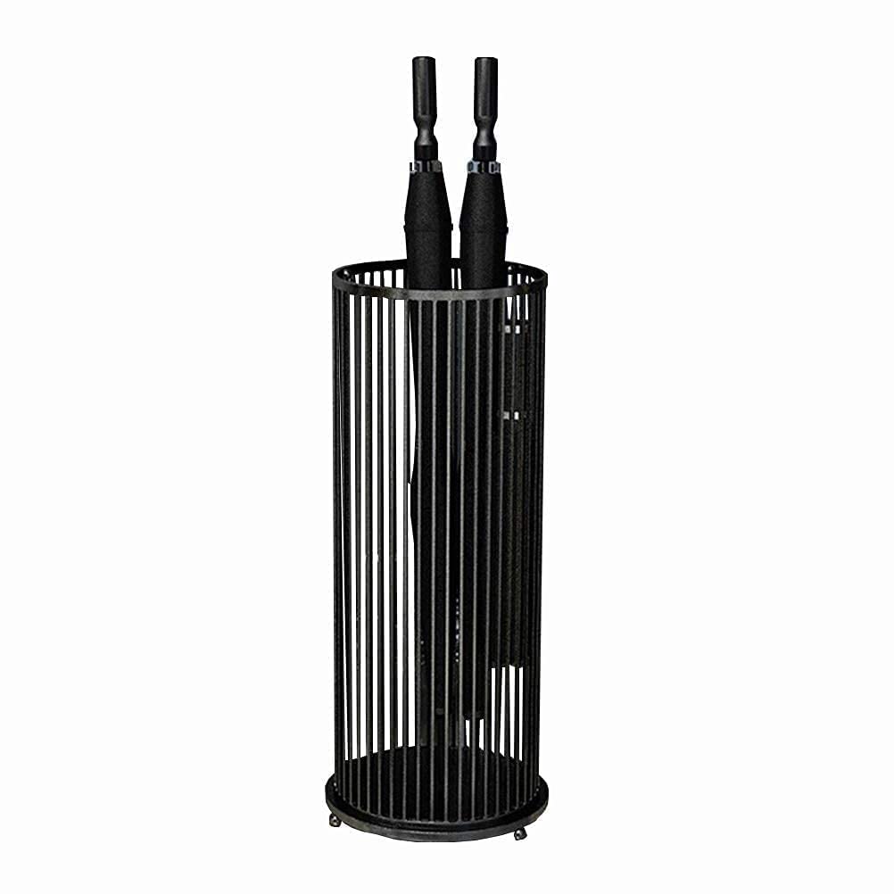 FCXWEVR Black Umbrella Storage Rack Durable Light Iron Long & Short Umbrella Holder with Hollow Drain Design for Efficient Water Drainage and Space Saving nization