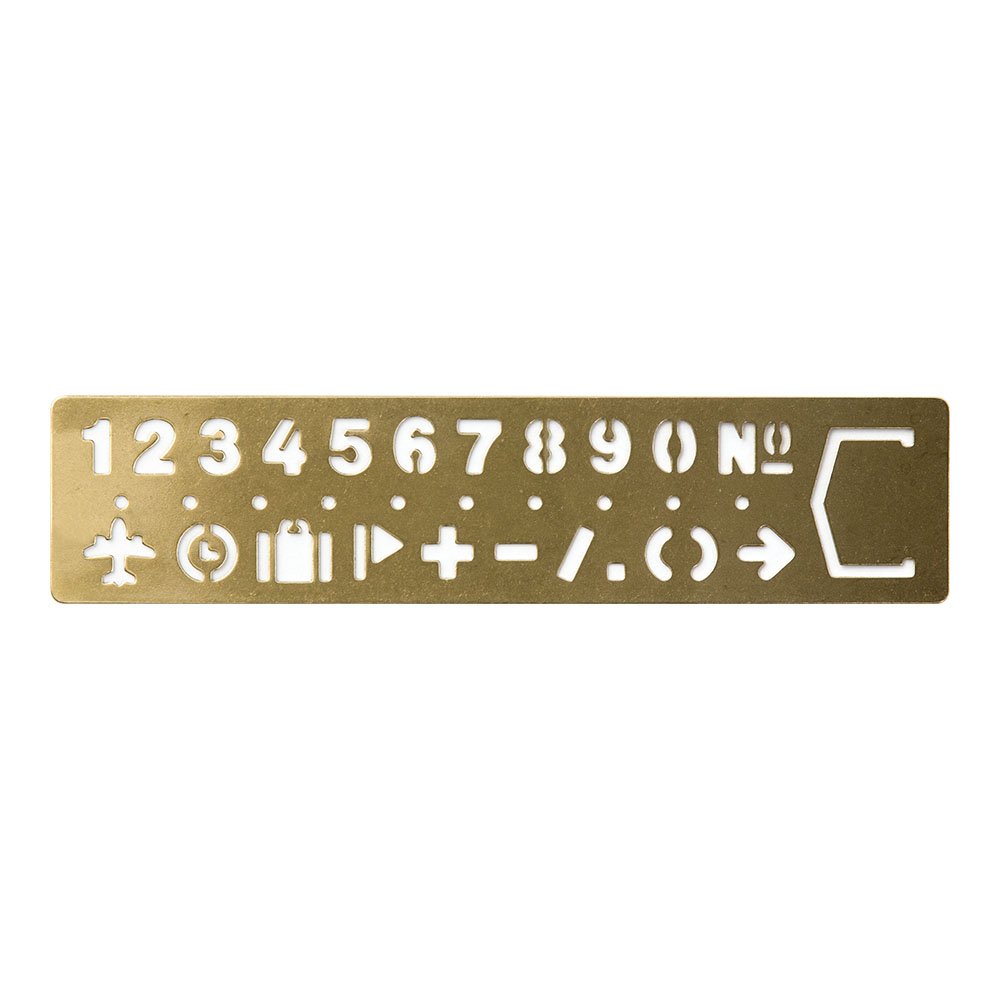 Traveler's Company Midori Brass Template Bookmark Numbers Stencil Japan