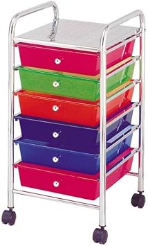 Homebasix G006-CH 6 Drawer Storage Cart, Chrome