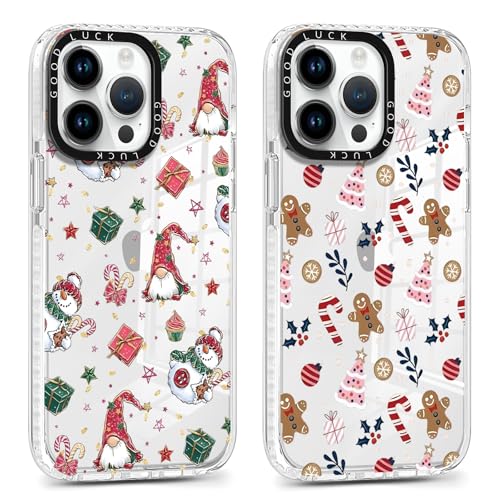 2 pezzi Natale Cover per iPhone 11 6.1Cellulare Trasparente Custodia telefono Aesthetic Motivo Disegno Protezione Fotocamera Antiurto Christmas Case Ragazze Regalo A silicone