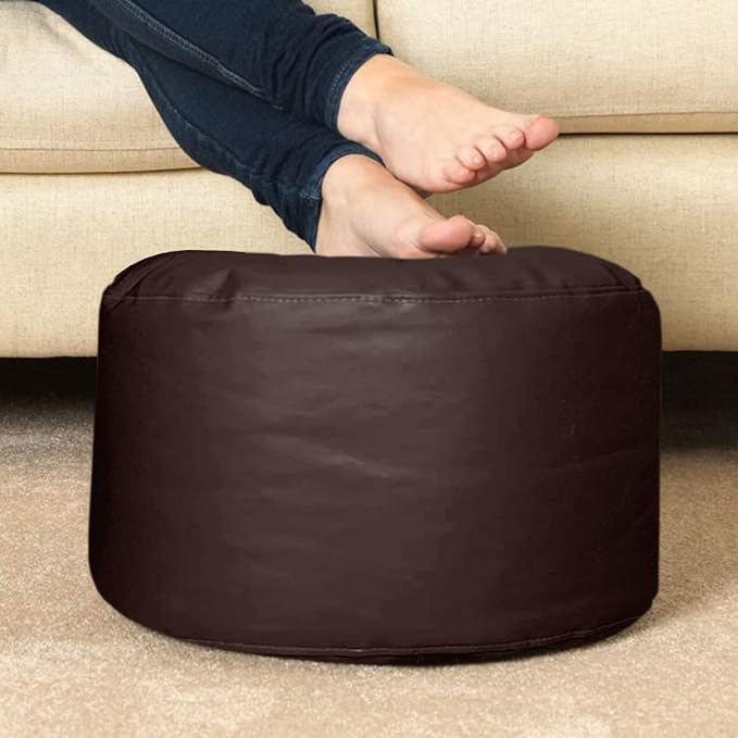 Image of Cover 4XL Without Beans with Footrest and Cushion Lounge Chair Luxury Bean Bag Cover with Footrest Without Beans (Brown)