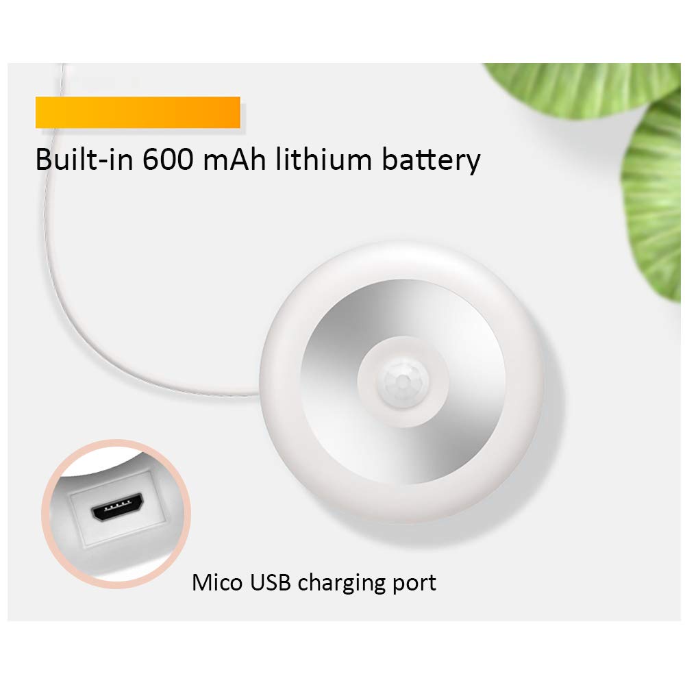 La luz del sensor, armario ligero, portátil ligero de la noche LED con el gancho, de recarga USB, magnético colgante Stick, Escalera, pasillo, baño, armario, dormitorio, cocina Pack de 2,White light