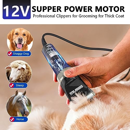 Professional Dog Grooming Clippers for Thick Coat – Sheep Shears for Dogs with Thick Hair – Pet Grooming Clippers for Cats, Sheeps, Horse (Black) Professional Dog Grooming Clippers for Thick Coat – Sheep Shears for Dogs with Thick Hair – Pet Grooming Clippers for Cats, Sheeps, Horse (Black)