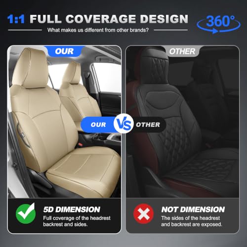 Image of AOMSAZTO Custom Fit Seat Covers for Toyota RAV4 2019-2025 Front&Rear Kit