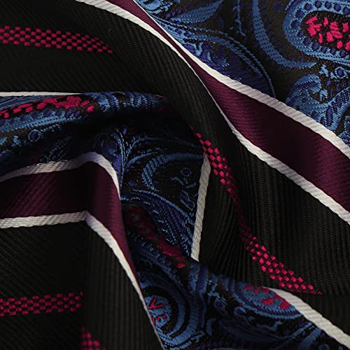 Image of Paisley Floral Mens Tie Formal Necktie Pocket Squares Ties Clips Cufflinks Classic for Men Set