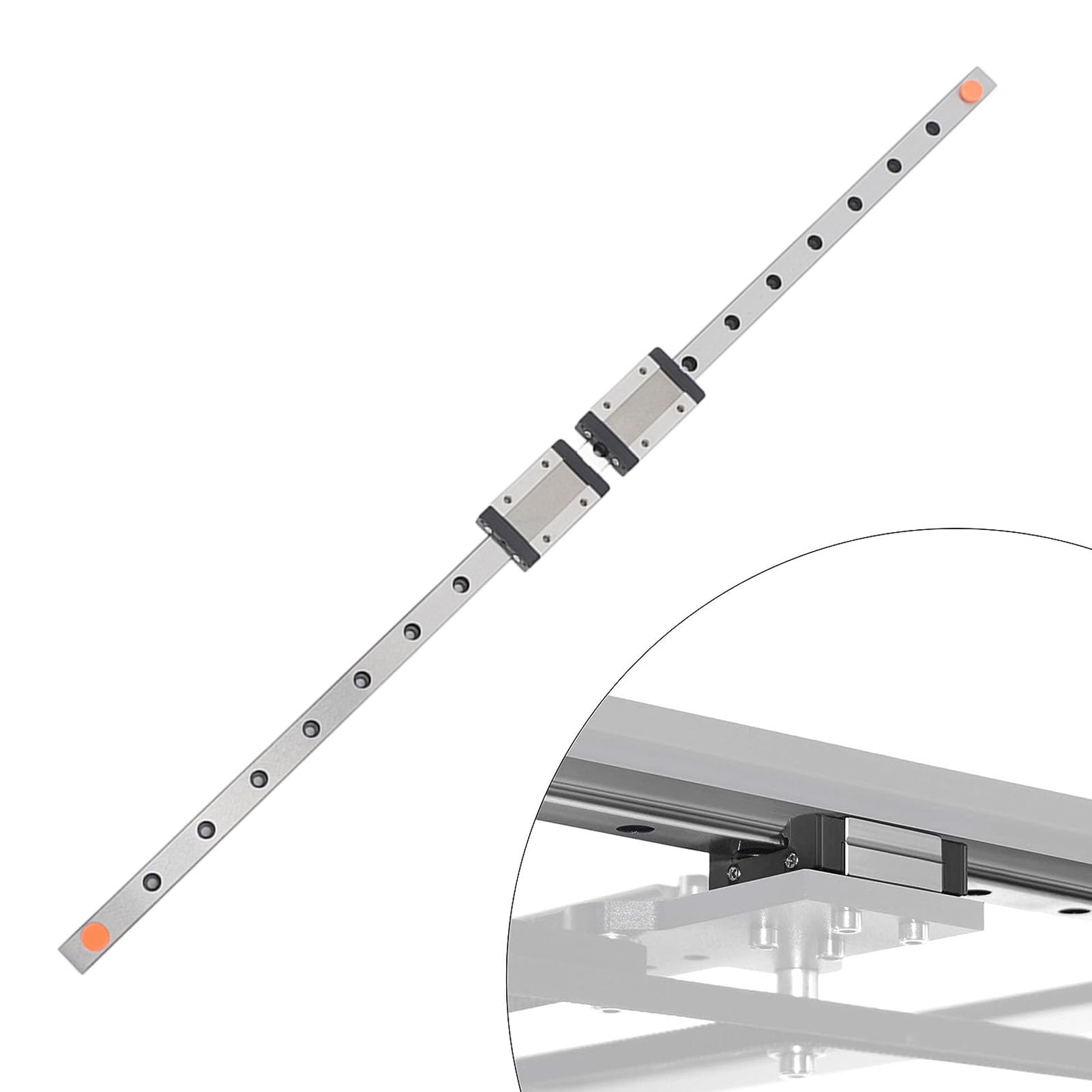 500 Mm Schieber-Linearführung mit 2 MGN12H Edelstahl, Ausgezeichnetes Lagerstahlmaterial, 4-Punkt-Kontaktdesign für Automatisierungsgeräte für 3D-Drucker
