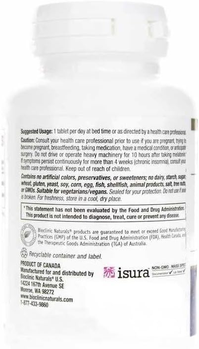 Miniatura 4 de Bioclinic Naturals, Melatonina Tiempo Liberación 5 mg 60 pestañas