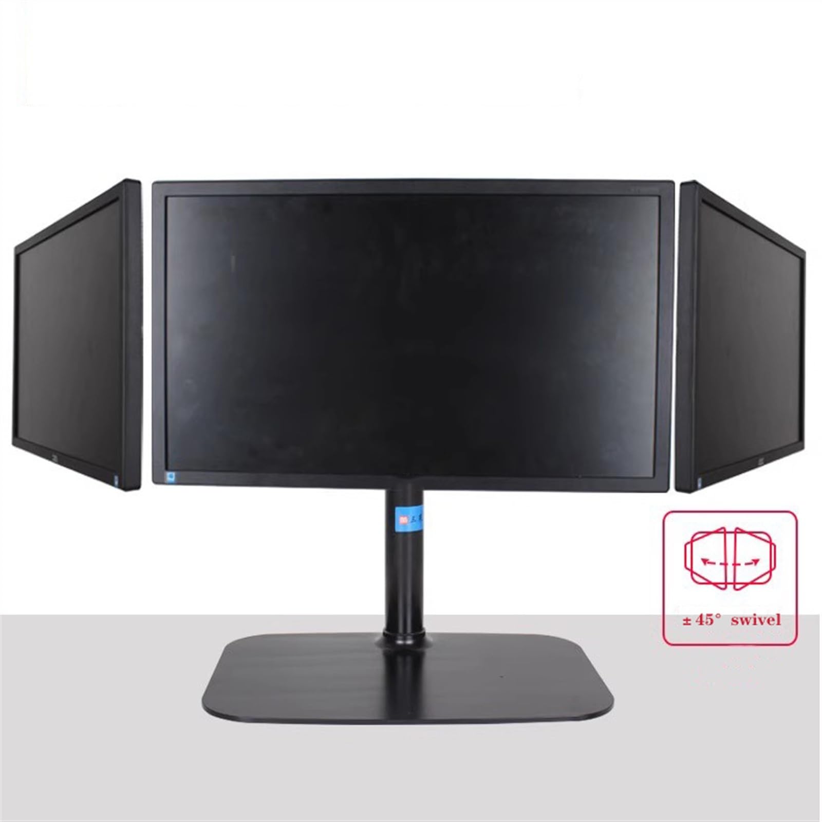Bureau Support de moniteur simple adapté à la plupart des écrans de 14 à 32 pouces, support de moniteur autonome en acier, support de bureau réglable for moniteur pouvant supporter jusqu'à 18,7 lb, su