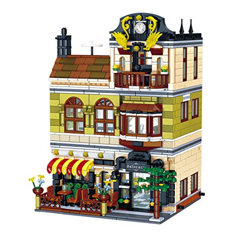 Foxom 4 In 1 Nahrungsmittelstraße Haus Bausteine Bausatz, Modular Buildings, Konstruktionsspielzeug Kompatibel mit Lego… – Bild 7