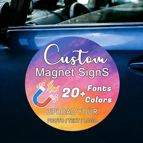 Autocollant Magnétique Personnalisé pour Voiture, Aimant sur Mesure à Personnaliser avec Texte Logo Photo, Autocollant Magnétique Publicitaire pour Voiture...