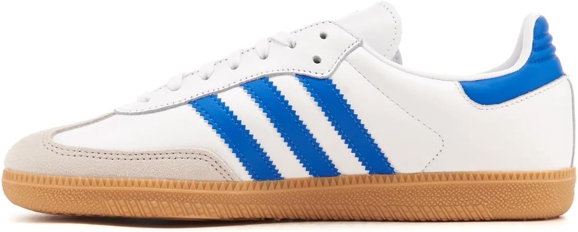 adidas Samba OG Big Kid Shoes, White/Blue/Gum, Size 6 - Image 2