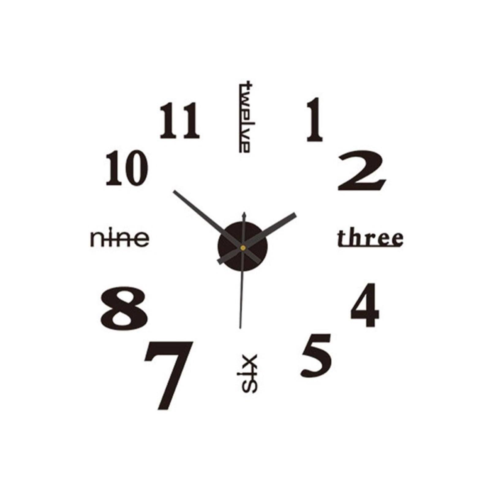 YUPLIODSX Frameless Diy Wall Clock 3D Luminous Wall Clock Frameless DIY Digital Clock Wall Stickers Mute Clock For Living Room Bedroom Office Wall Decor