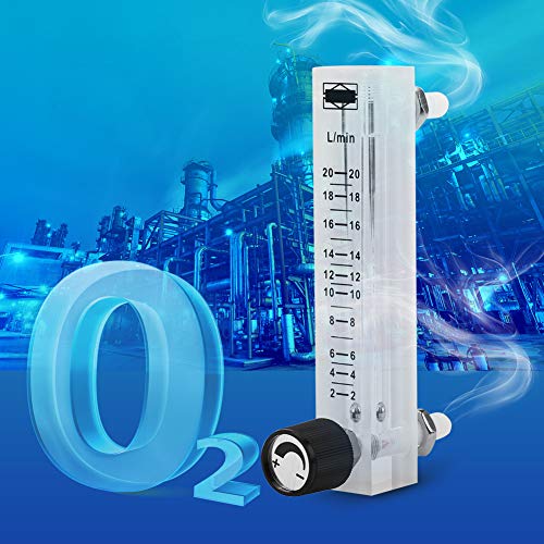 LZQ-7 Flowmeter, Air Flow Rate Gauge 2-20LPM Flow Meter Sensor Switch with Control Valve for Measuring Oxygen/Air/Gas