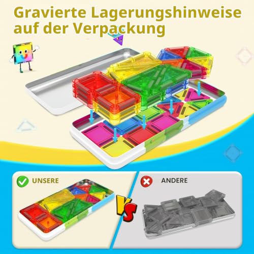 Magnetische Bausteine für Kinder, Mini Magnetbausteine Reiseset Spielzeug – Ansicht 4