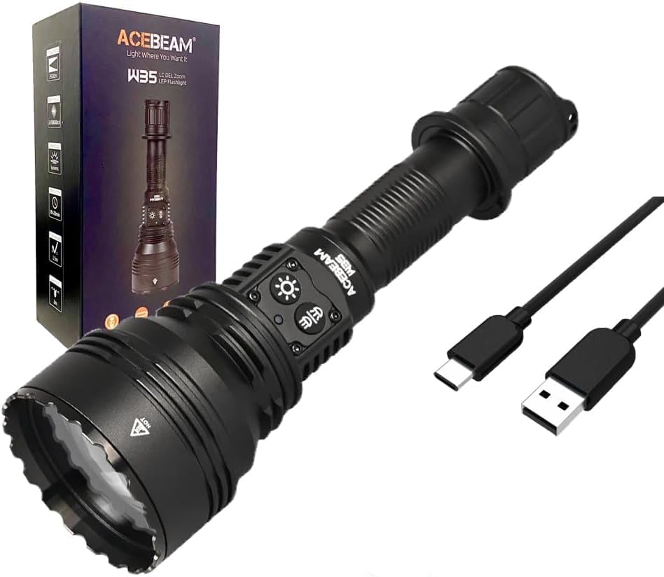 ACEBEAM W35 LC DEL Zoom LEP Flashlight - 800 Lumens, 2600 Meter Throw Distance