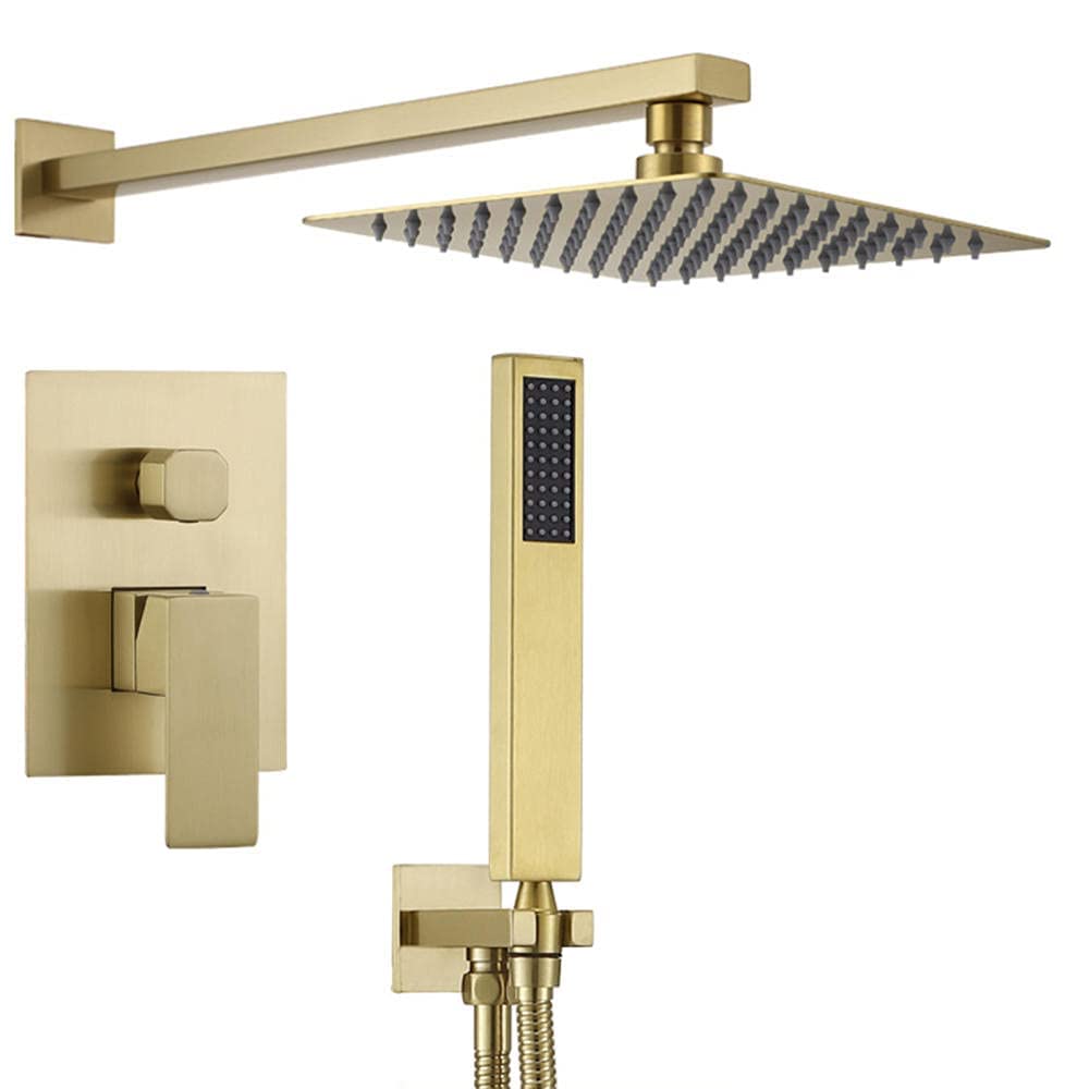 Ensemble mitigeur double fonction or brossé de qualité supérieure pour douche
