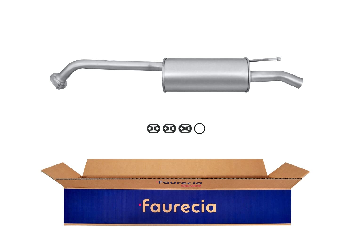 HELLA 8LD 366 033-571 Tłumik końcowy - Easy2Fit® Kit - z tyłu - jednoczęściowy - Komplet z elementami do montażu