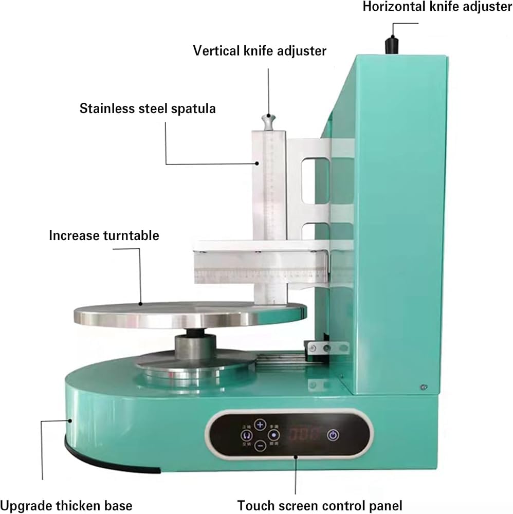 Máquina eléctrica automática para glaseado de Pasteles, esparcidora de Crema para Pasteles - Acero Inoxidable, alisadora de glaseado, Recubrimiento Profesional para decoración de Pasteles