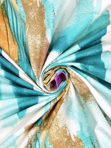 Image of 300 TC Abstract Pattern Cotton Blend Single Bed Bedsheet with 1 Pillow Cover | Wrinkle Free Soft Hypoallergenic | Lightweight Breathable - 60x90 inch