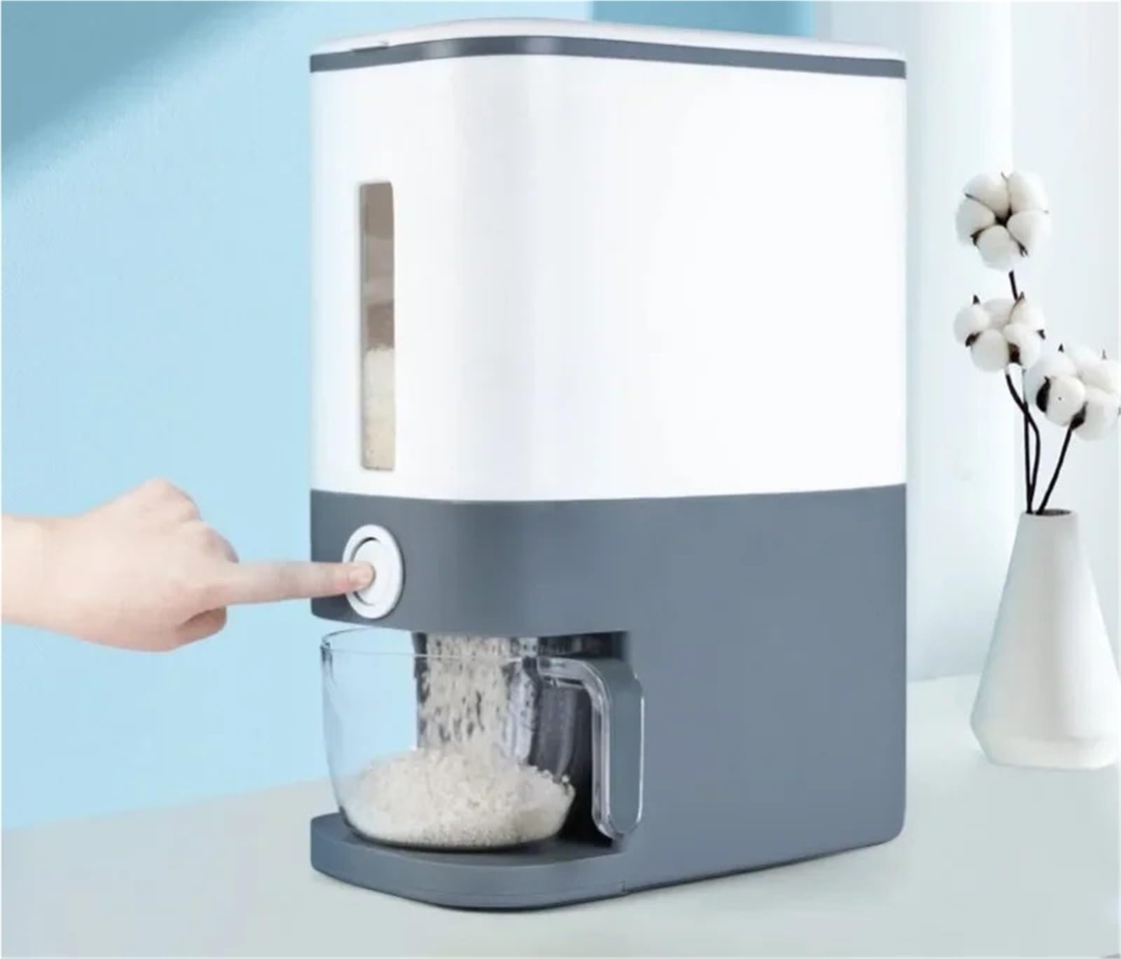 Contenitori for la conservazione dei cereali Dispenser for contenitori for con coperchio domestico for Soia Mais Per Cereali(Gray)