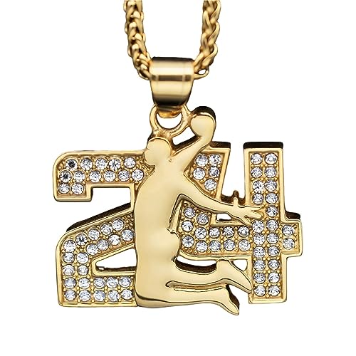Collier basket-ball homme 24 : un bijou robuste style hip-hop qui ne verdit pas la peau