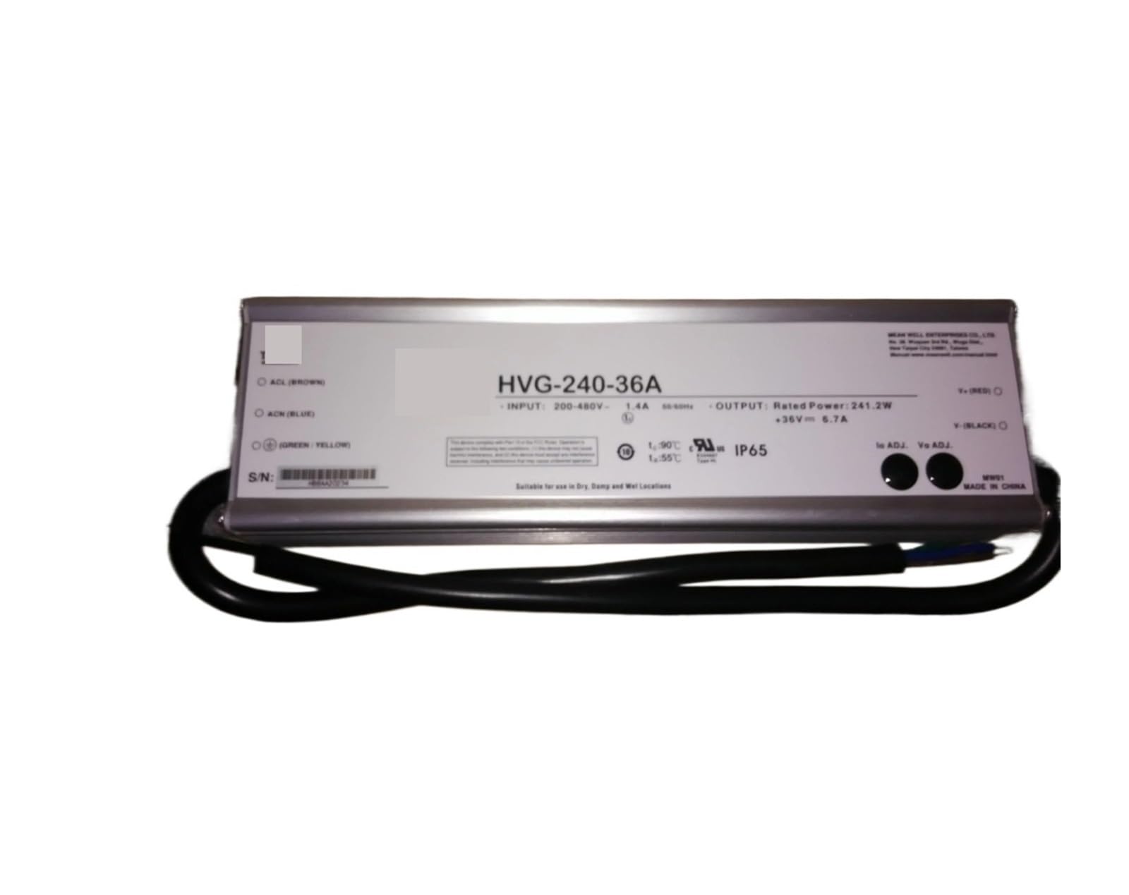 Alimentation à découpage HVG-240-36A avec tension stable de 36V