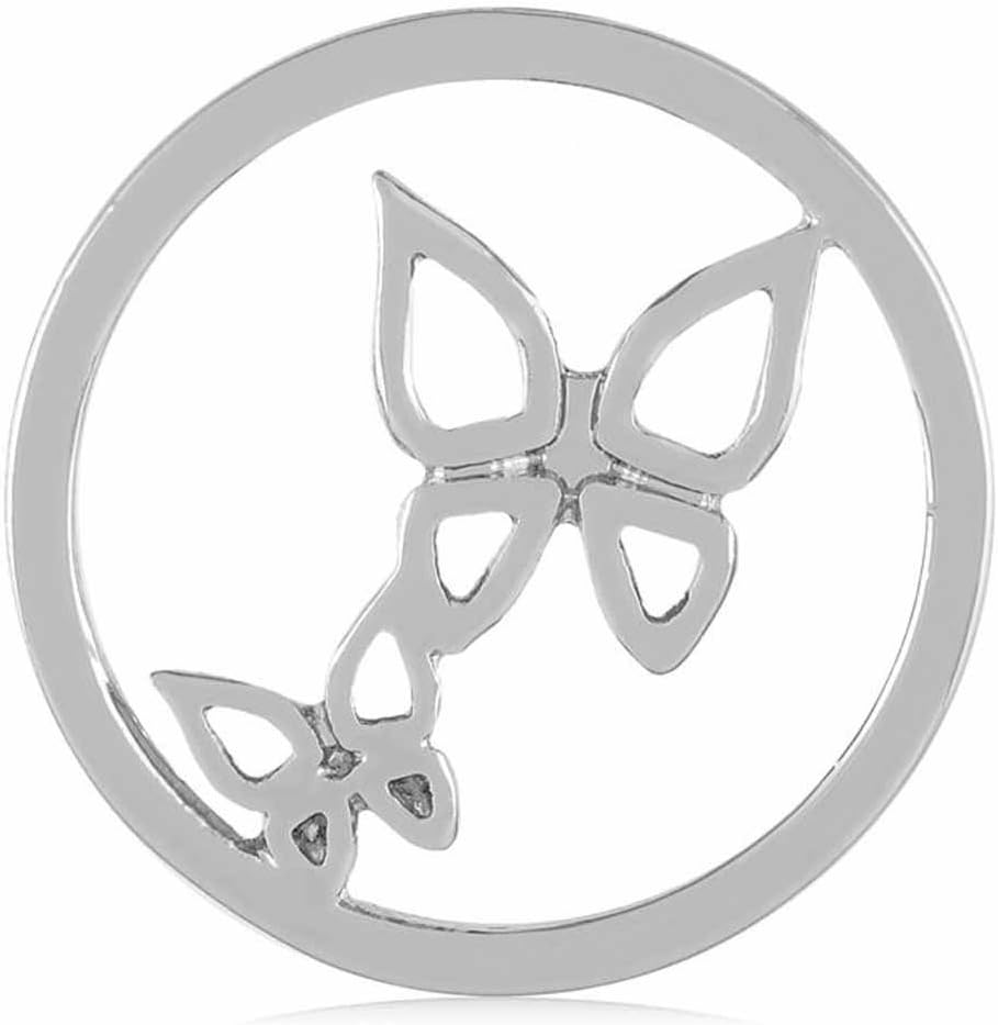 MiaSol Jewelry Silver Butterfly Coin Insert