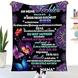 Kuscheldecke Flauschige Personalisierte Decke Geschenke An Meine Tochter, Mutter für Töchter Luftpost Positiv Ermutigen Decke(deutsch), Super Weiche Decke Flanell