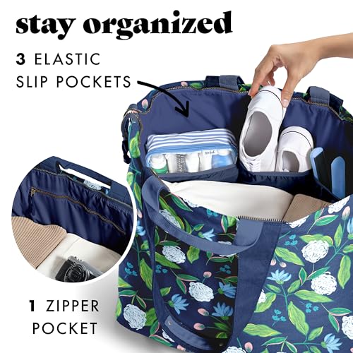 Image of Fit & Fresh XL Beach Tote Bag for Women - XL Travel Tote with Zipper & Pockets, Oversized Canvas Pool Bag, Weekender Carry-On