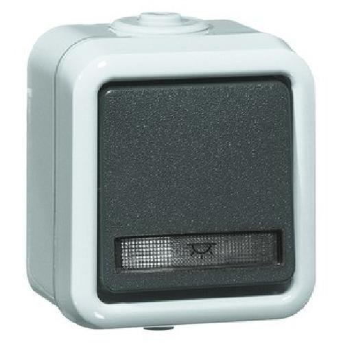 Preisvergleich Produktbild Peha D 656 WAB Pushbutton Switch 1P grau Schalter Elektro Messer Zubehör Elektro (10 A, Grau)