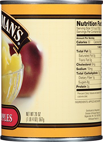 Musselmans Sliced Apple in Water, 20 Ounce (Pack of 12)