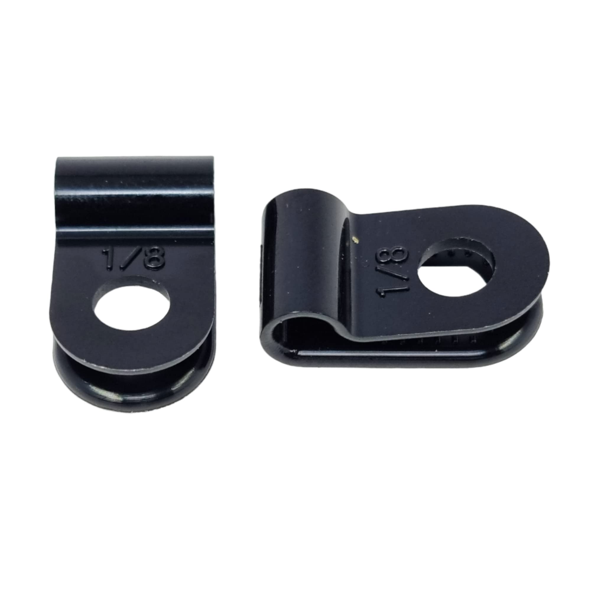 Black 100 Pack Of Nylon P-Clips, Plastic Cable Clips, 3.1Mm (1/8") Diameter