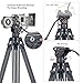 Cayer BV30 Heavy Duty Video Tripod, 64 inches Professional Aluminum Tripod Leg with K3 Fluid Head, Mid-Level Spreader, Max Loading 13.2 LB, 360 Degree Fluid Head for DSLR Camcorder Camera